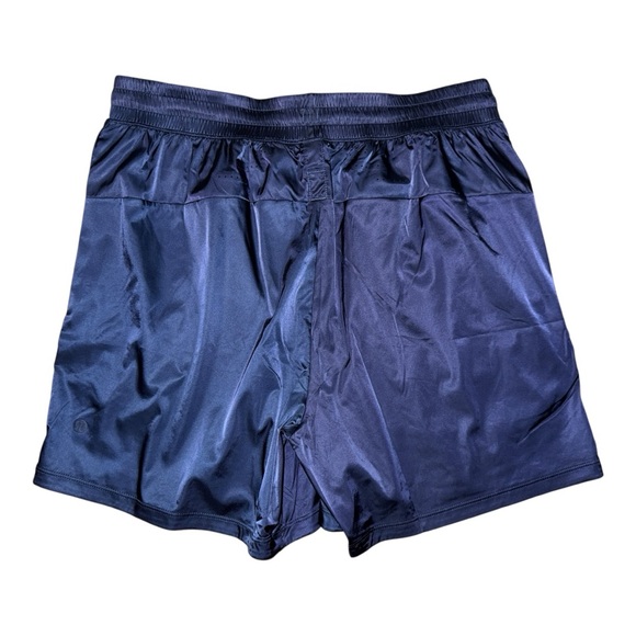Lululemon Stretch Satin Nylon Short 5” Club Blue Size M NWT Glossy Athletic - Picture 5 of 7